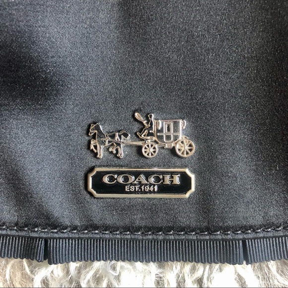 COACH AMANDA Black Satin Wristlet - Picture 8 of 14